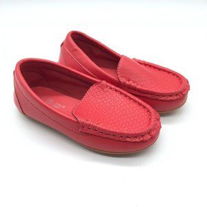 Toddler Boys Loafers Moccasins Dress Shoes Faux Leather Slip On Red 26 US 9